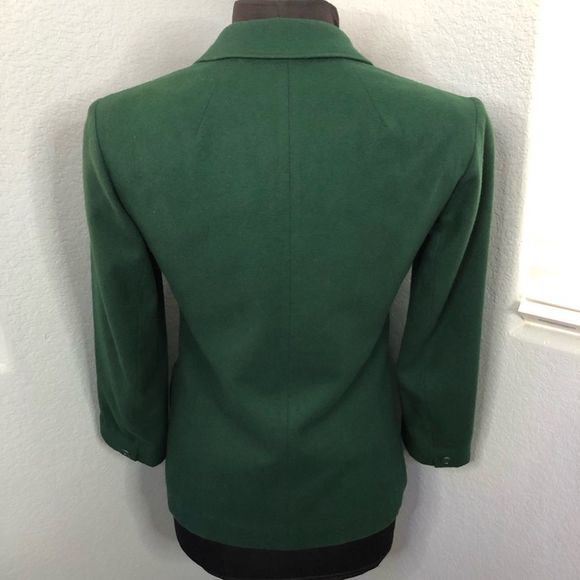 Vintage Pendleton 1950s Gold Tag 100% Virgin Wool Ladies Forest Green Blazer M. - Picture 6 of 8